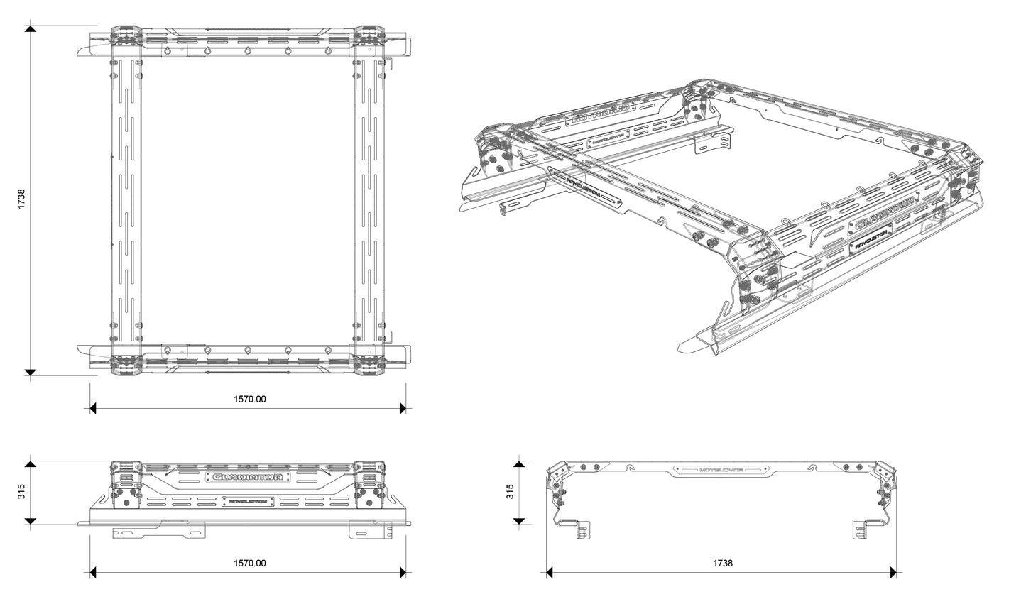 JEEP GLADIATOR TUB RACK (Low)