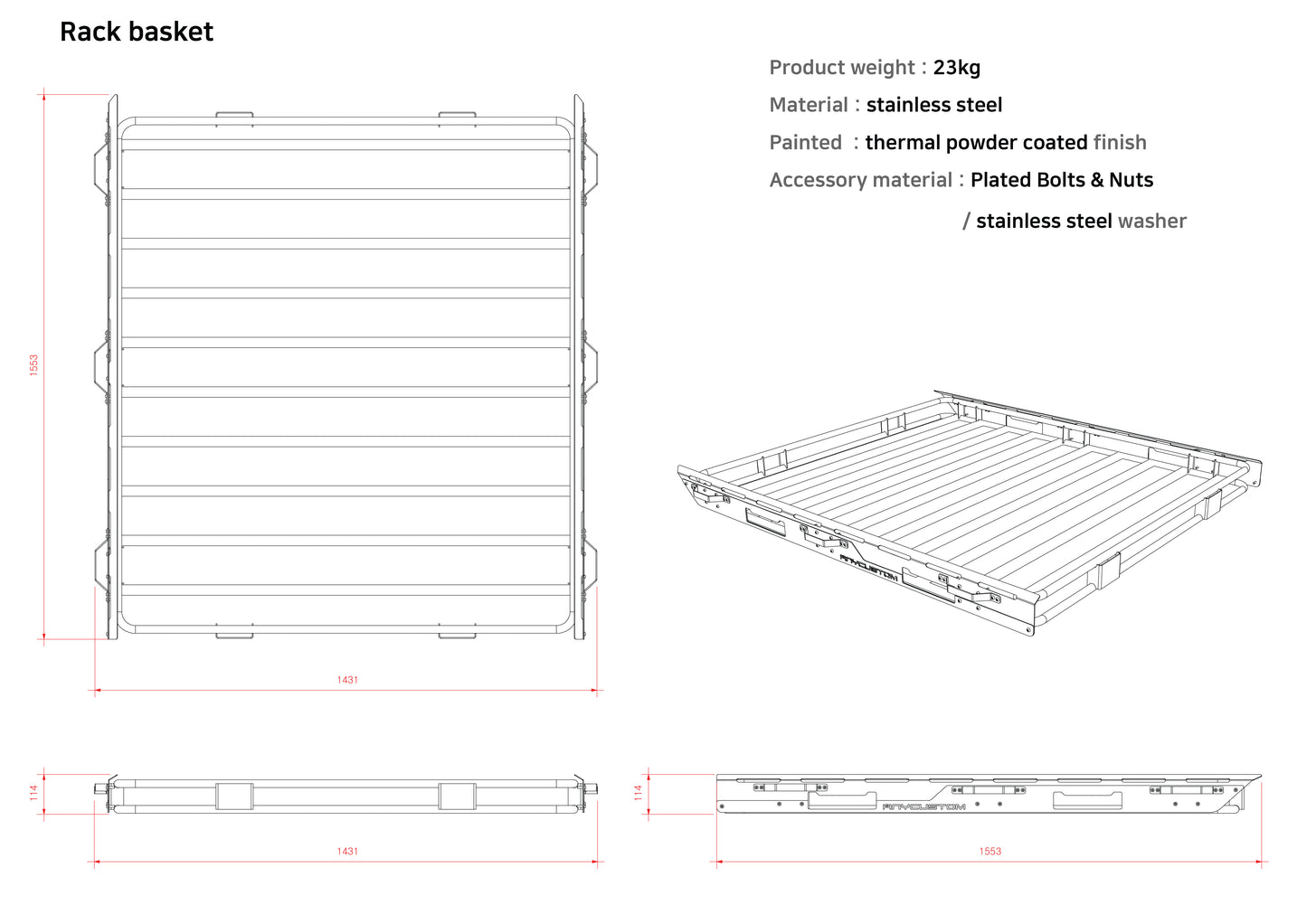 Roof Rack Basket - Bed Rack