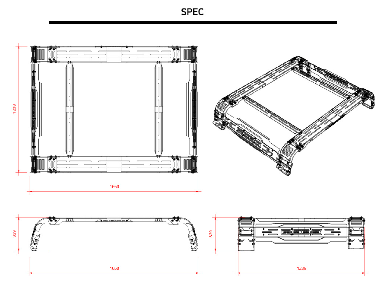 FORD RANGER (PX) TUB RACK (Low)